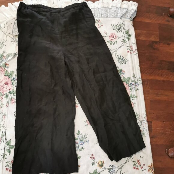 CTC LINENS Womens Small Pink Linen Wide-Leg Pants Coastal Grandma Casual 0089  S - Picture 2 of 4